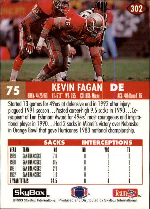 1993 Skybox Impact Football "Main Set" Base Cards #201 to #400 - Picture 205 of 399