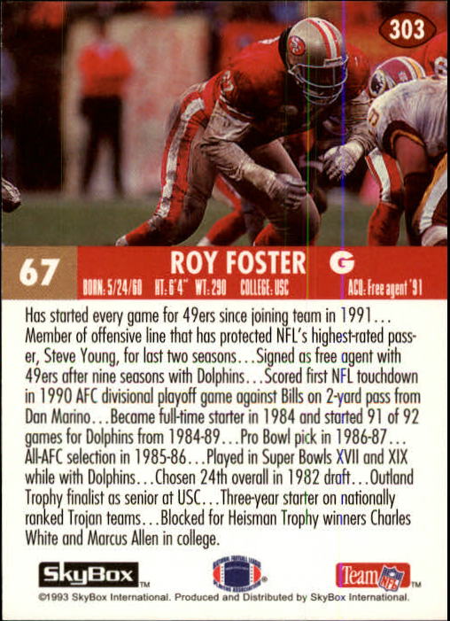 1993 Skybox Impact Football "Main Set" Base Cards #201 to #400 - Picture 207 of 399