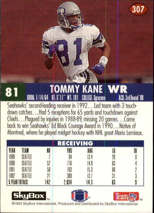 1993 Skybox Impact Football "Main Set" Base Cards #201 to #400 - Picture 215 of 399