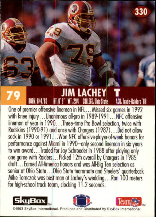 1993 Skybox Impact Football "Main Set" Base Cards #201 to #400 - Picture 261 of 399
