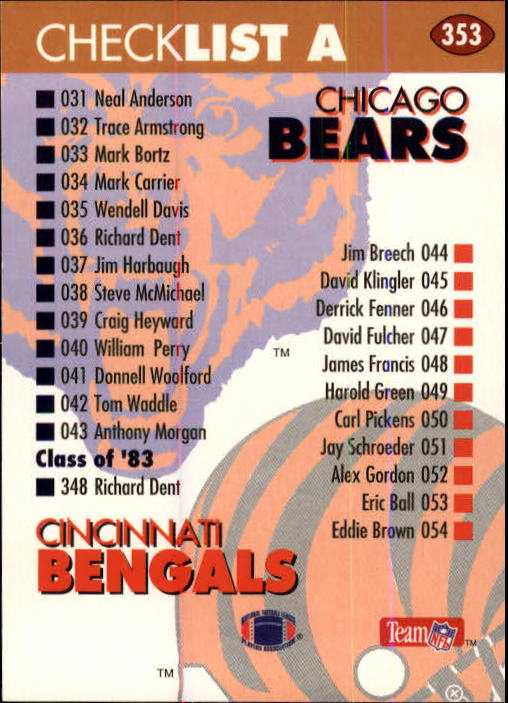 1993 Skybox Impact Football "Main Set" Base Cards #201 to #400 - Picture 307 of 399