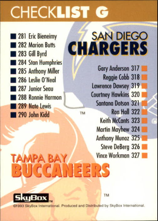 1993 Skybox Impact Football "Main Set" Base Cards #201 to #400 - Picture 318 of 399