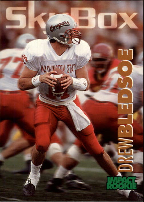 1993 SkyBox Impact #361 Drew Bledsoe RC/Text indicates drafted/in 1992; should be 1993