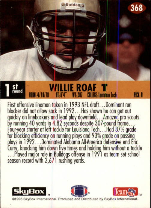 1993 Skybox Impact Football "Main Set" Base Cards #201 to #400 - Picture 337 of 399