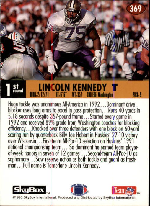 1993 Skybox Impact Football "Main Set" Base Cards #201 to #400 - Picture 339 of 399