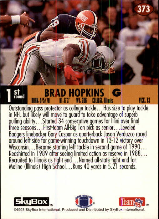 1993 Skybox Impact Football "Main Set" Base Cards #201 to #400 - Picture 347 of 399