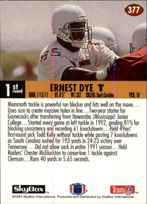 1993 Skybox Impact Football "Main Set" Base Cards #201 to #400 - Picture 355 of 399