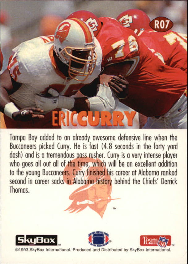 1993 SkyBox Impact Rookie Redemption #R7 Eric Curry back image