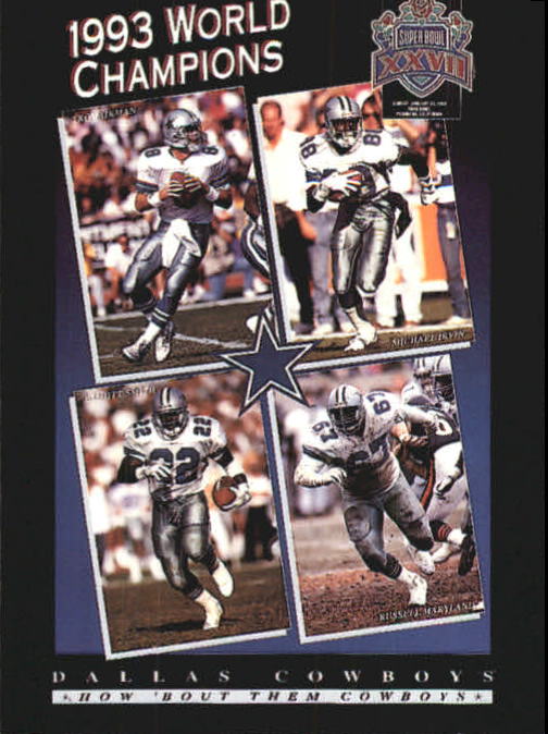 1993 SkyBox Premium Poster Cards #CB2 Dallas Cowboys/1993 Word Champions/Troy Aikman/Michael Irvin/Emmitt Smith/Russell Maryland