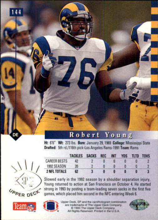 1993 SP #144 Robert Young back image