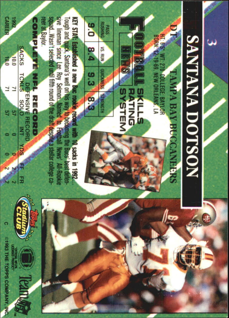 A2126- 1993 Stadium Club FB Card #s 1-250 +Rookies -You Pick- 15+ FREE US SHIP - Picture 7 of 486
