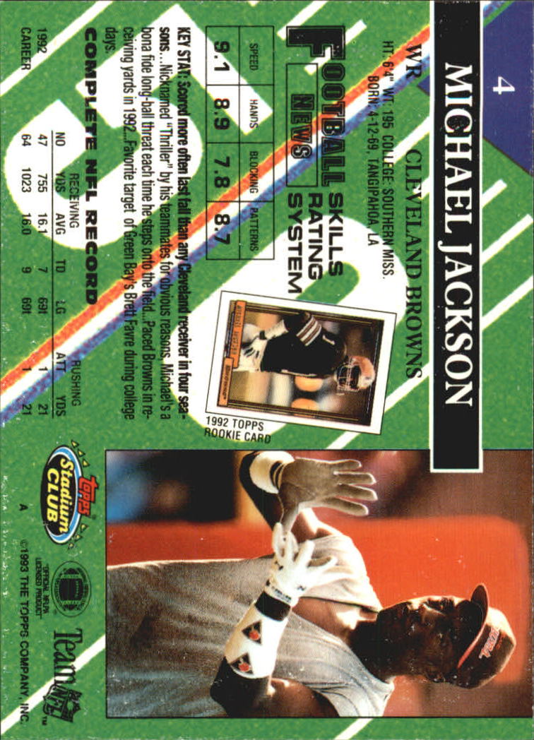 A2126- 1993 Stadium Club FB Card #s 1-250 +Rookies -You Pick- 15+ FREE US SHIP - Picture 9 of 486