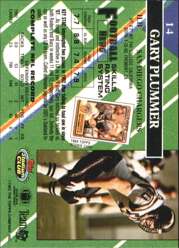 A2126- 1993 Stadium Club FB Card #s 1-250 +Rookies -You Pick- 15+ FREE US SHIP - Picture 28 of 486