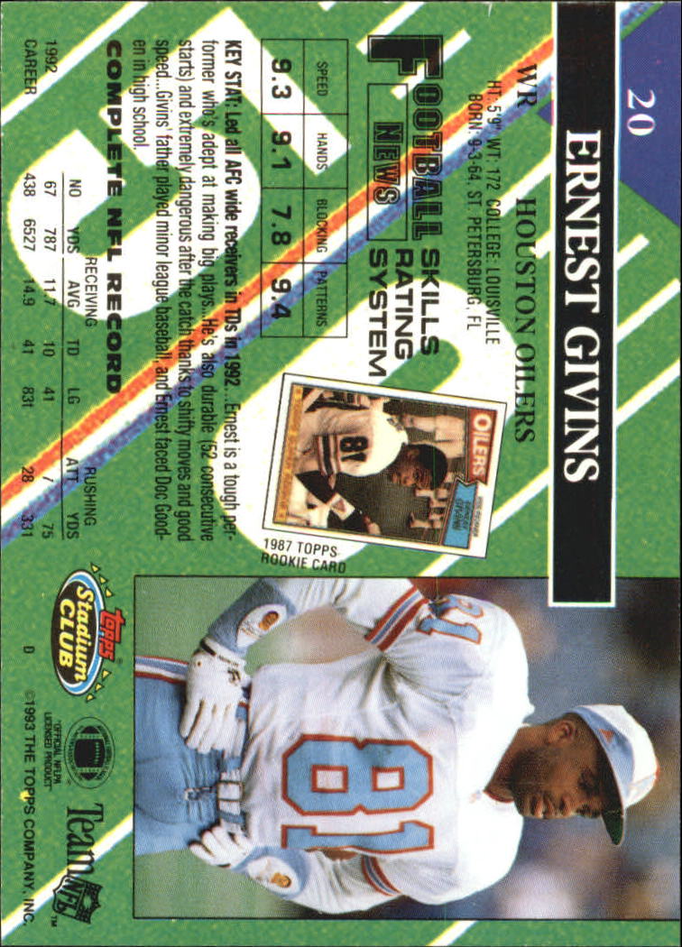 A2126- 1993 Stadium Club FB Card #s 1-250 +Rookies -You Pick- 15+ FREE US SHIP - Picture 40 of 486