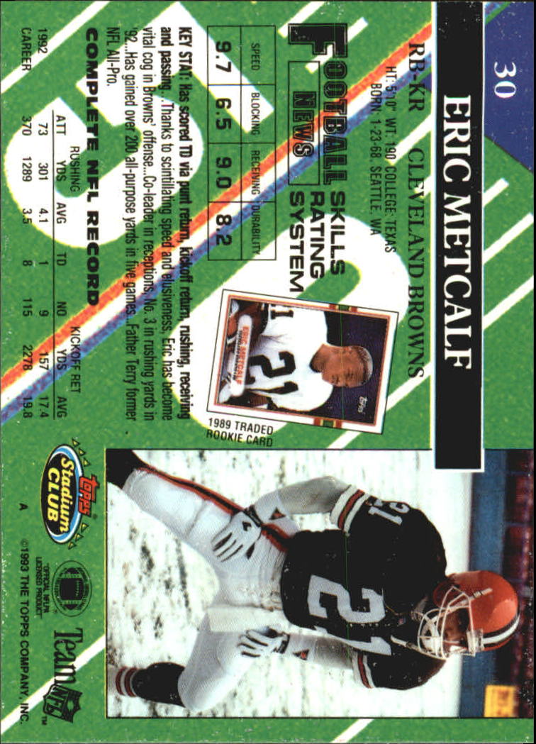 A2126- 1993 Stadium Club FB Card #s 1-250 +Rookies -You Pick- 15+ FREE US SHIP - Picture 60 of 486