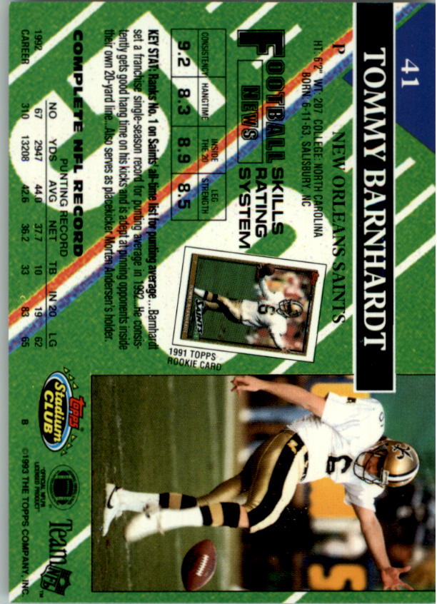 A2126- 1993 Stadium Club FB Card #s 1-250 +Rookies -You Pick- 15+ FREE US SHIP - Picture 82 of 486