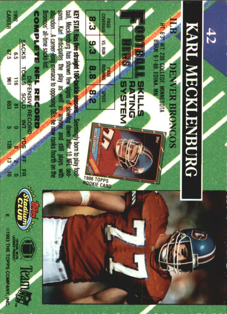 A2126- 1993 Stadium Club FB Card #s 1-250 +Rookies -You Pick- 15+ FREE US SHIP - Picture 84 of 486
