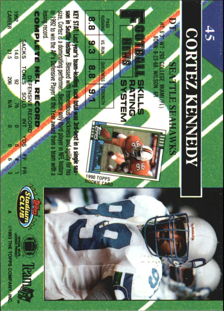 A2126- 1993 Stadium Club FB Card #s 1-250 +Rookies -You Pick- 15+ FREE US SHIP - Picture 90 of 486