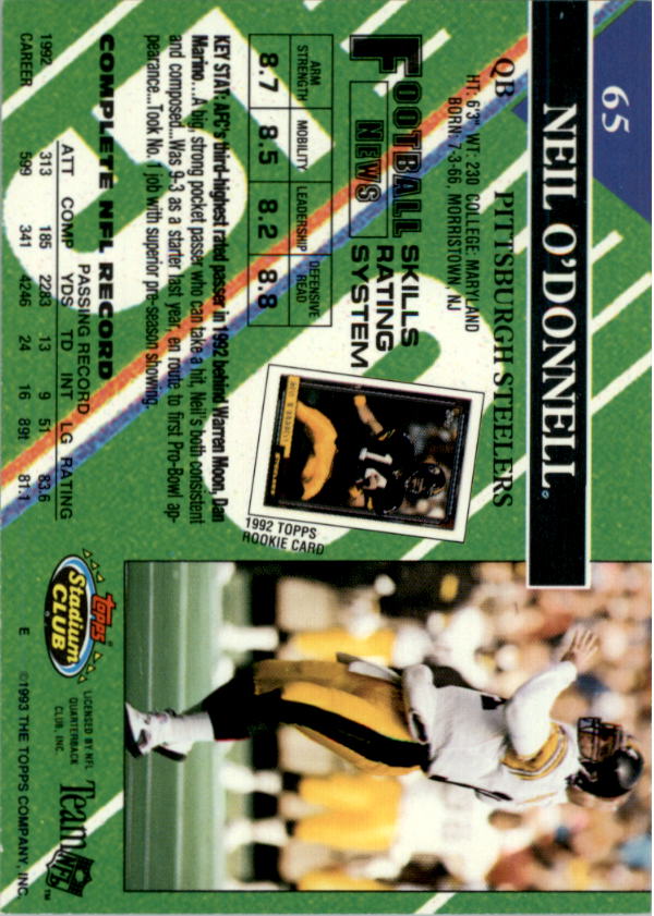 A2126- 1993 Stadium Club FB Card #s 1-250 +Rookies -You Pick- 15+ FREE US SHIP - Picture 126 of 486