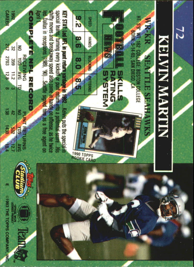 A2126- 1993 Stadium Club FB Card #s 1-250 +Rookies -You Pick- 15+ FREE US SHIP - Picture 140 of 486