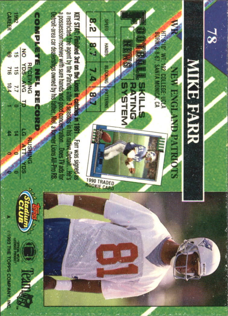 A2126- 1993 Stadium Club FB Card #s 1-250 +Rookies -You Pick- 15+ FREE US SHIP - Picture 152 of 486