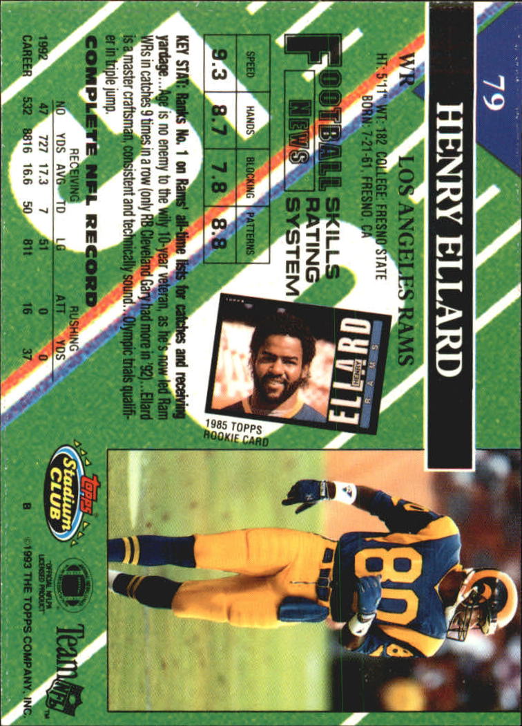 A2126- 1993 Stadium Club FB Card #s 1-250 +Rookies -You Pick- 15+ FREE US SHIP - Picture 154 of 486