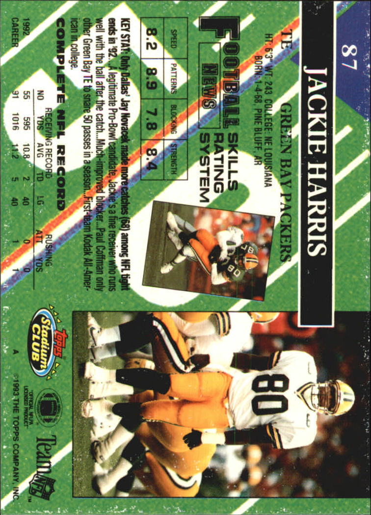A2126- 1993 Stadium Club FB Card #s 1-250 +Rookies -You Pick- 15+ FREE US SHIP - Picture 170 of 486