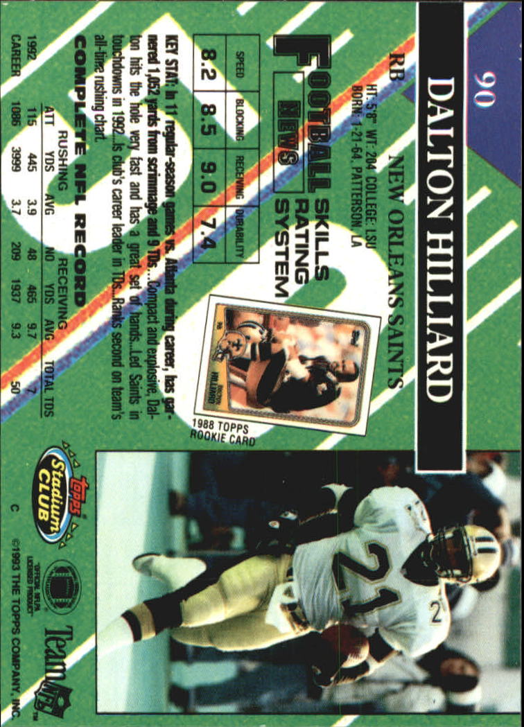 A2126- 1993 Stadium Club FB Card #s 1-250 +Rookies -You Pick- 15+ FREE US SHIP - Picture 176 of 486