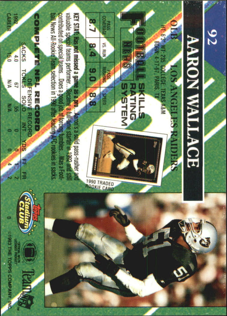 A2126- 1993 Stadium Club FB Card #s 1-250 +Rookies -You Pick- 15+ FREE US SHIP - Picture 180 of 486