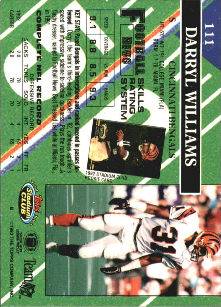 A2126- 1993 Stadium Club FB Card #s 1-250 +Rookies -You Pick- 15+ FREE US SHIP - Picture 214 of 486