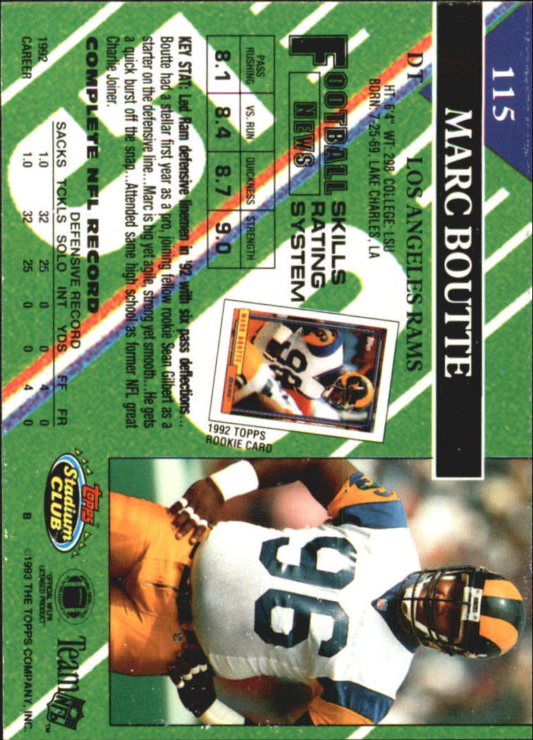 A2126- 1993 Stadium Club FB Card #s 1-250 +Rookies -You Pick- 15+ FREE US SHIP - Picture 222 of 486