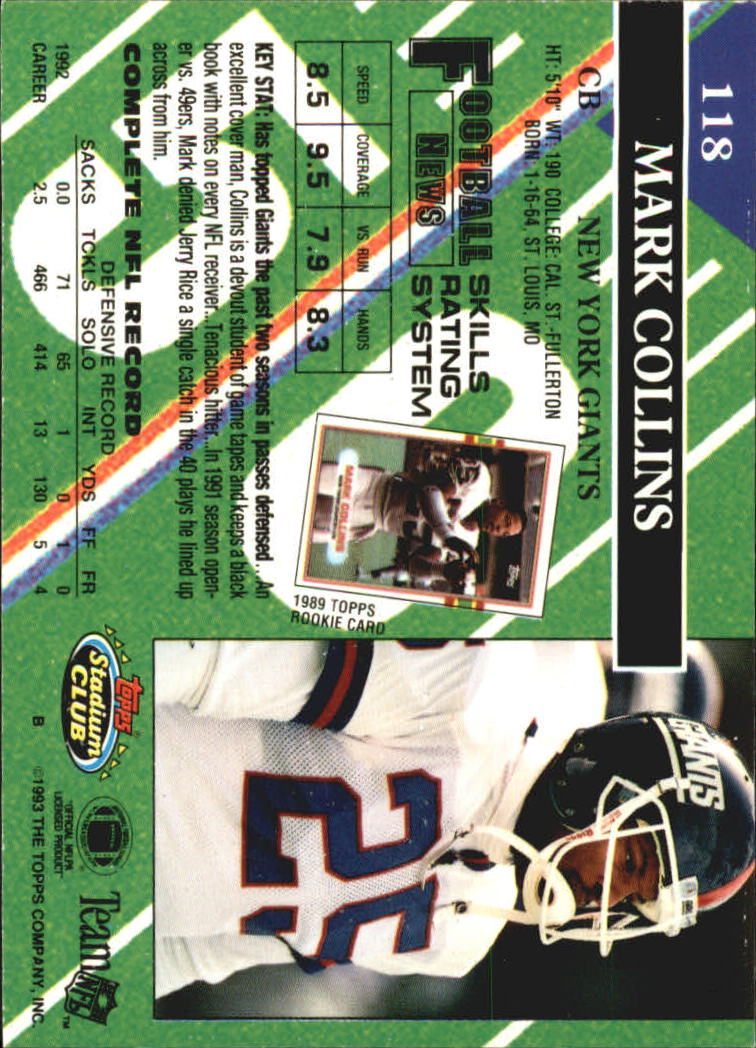 A2126- 1993 Stadium Club FB Card #s 1-250 +Rookies -You Pick- 15+ FREE US SHIP - Picture 228 of 486
