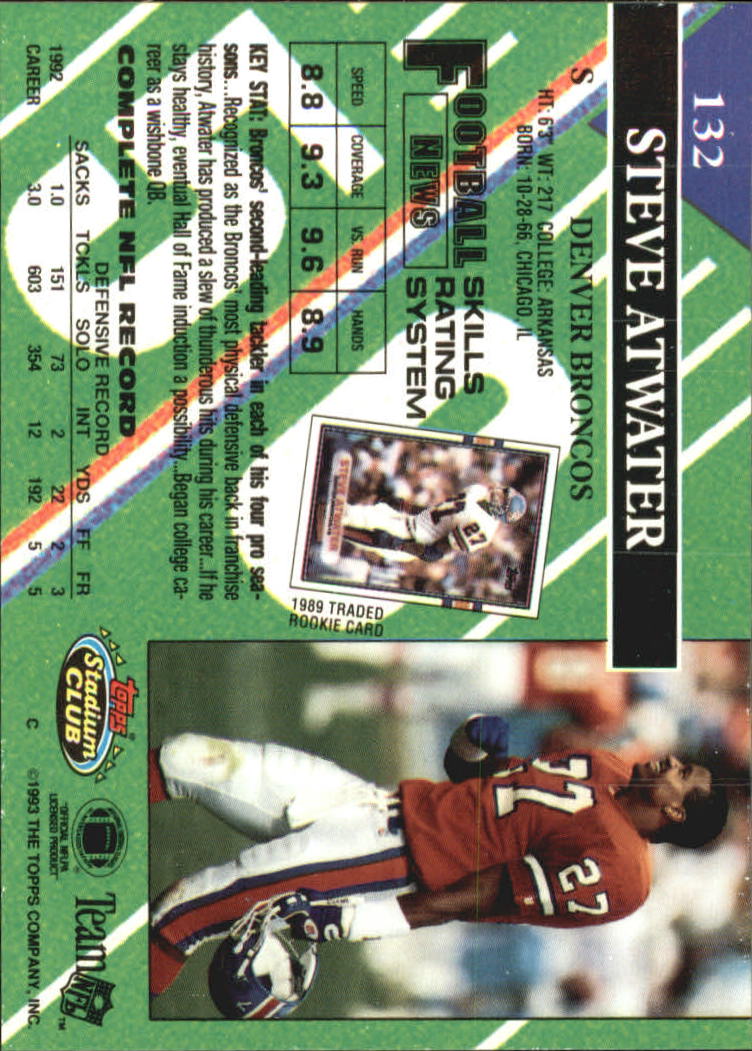 A2126- 1993 Stadium Club FB Card #s 1-250 +Rookies -You Pick- 15+ FREE US SHIP - Picture 256 of 486