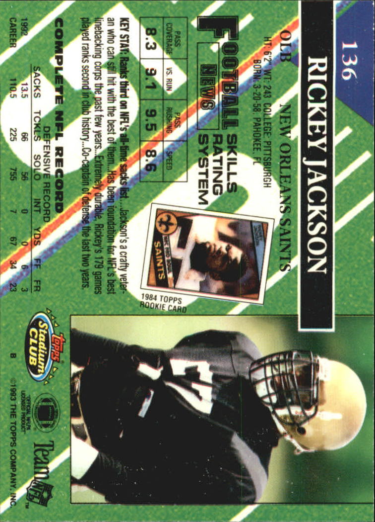A2126- 1993 Stadium Club FB Card #s 1-250 +Rookies -You Pick- 15+ FREE US SHIP - Picture 262 of 486