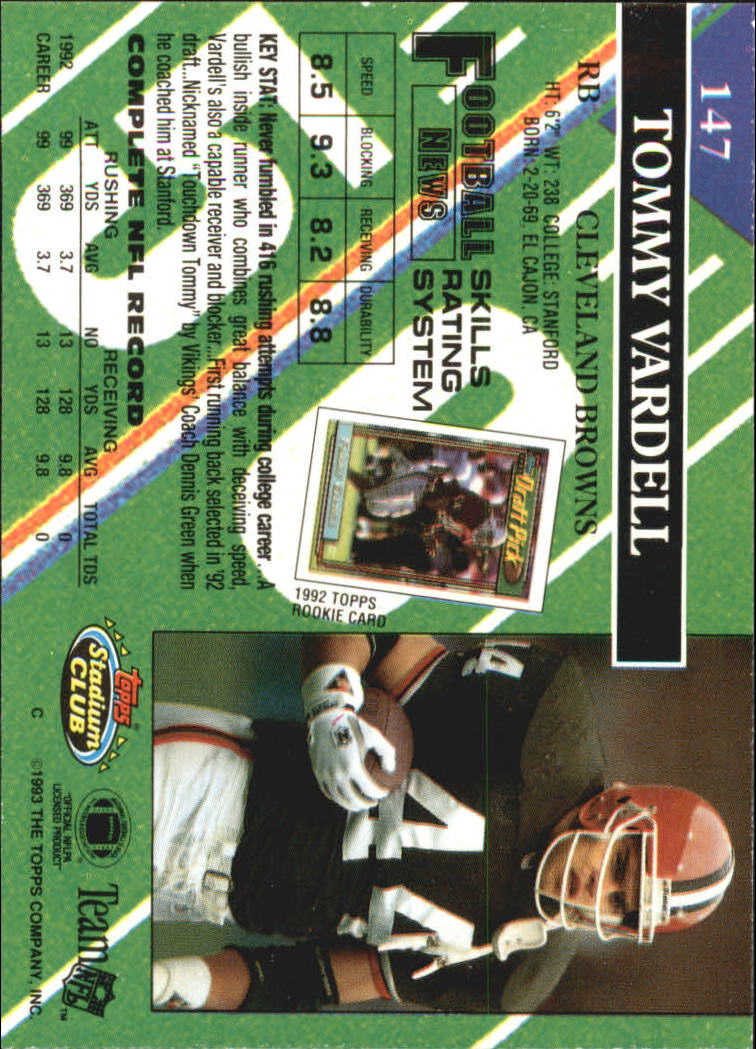 A2126- 1993 Stadium Club FB Card #s 1-250 +Rookies -You Pick- 15+ FREE US SHIP - Picture 284 of 486