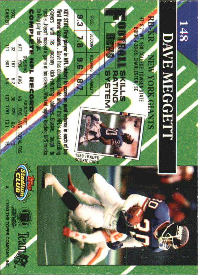 A2126- 1993 Stadium Club FB Card #s 1-250 +Rookies -You Pick- 15+ FREE US SHIP - Picture 286 of 486