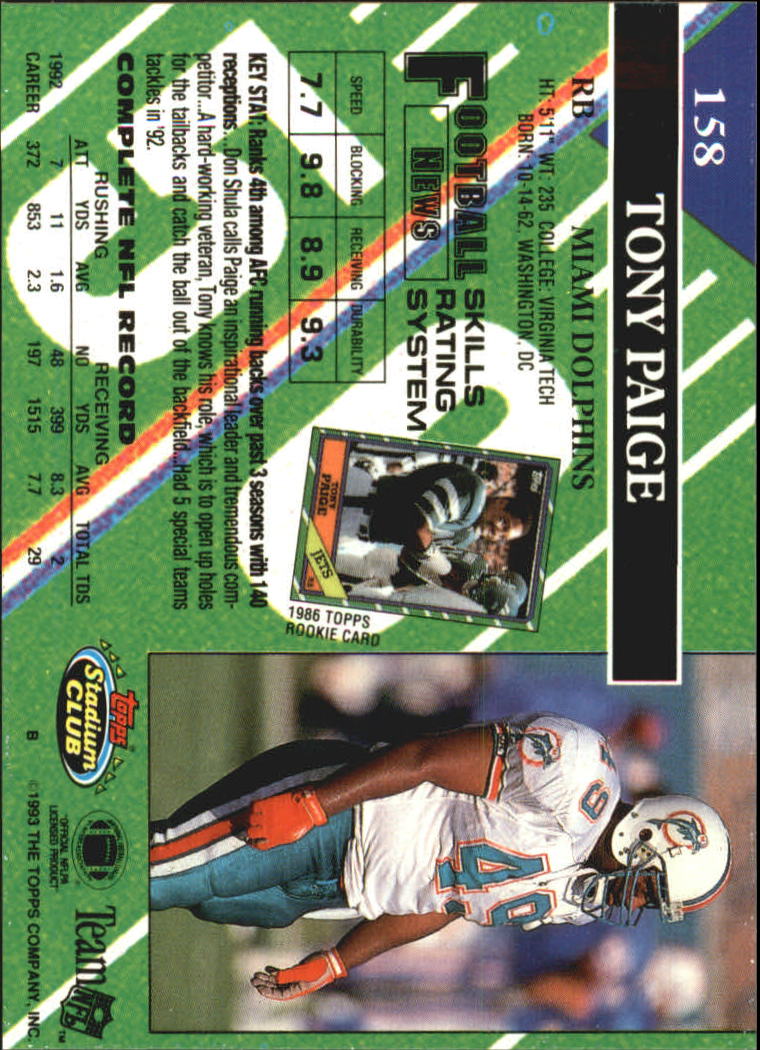 A2126- 1993 Stadium Club FB Card #s 1-250 +Rookies -You Pick- 15+ FREE US SHIP - Picture 306 of 486
