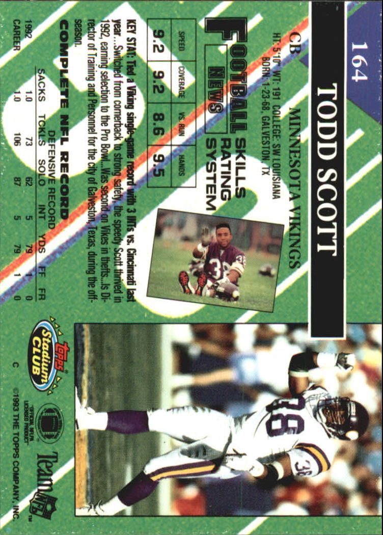A2126- 1993 Stadium Club FB Card #s 1-250 +Rookies -You Pick- 15+ FREE US SHIP - Picture 318 of 486