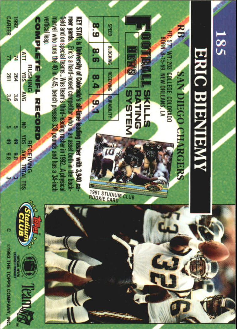 A2126- 1993 Stadium Club FB Card #s 1-250 +Rookies -You Pick- 15+ FREE US SHIP - Picture 360 of 486