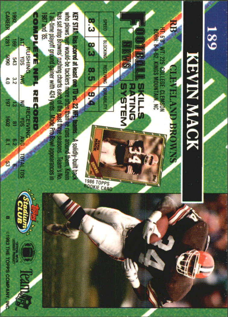A2126- 1993 Stadium Club FB Card #s 1-250 +Rookies -You Pick- 15+ FREE US SHIP - Picture 368 of 486