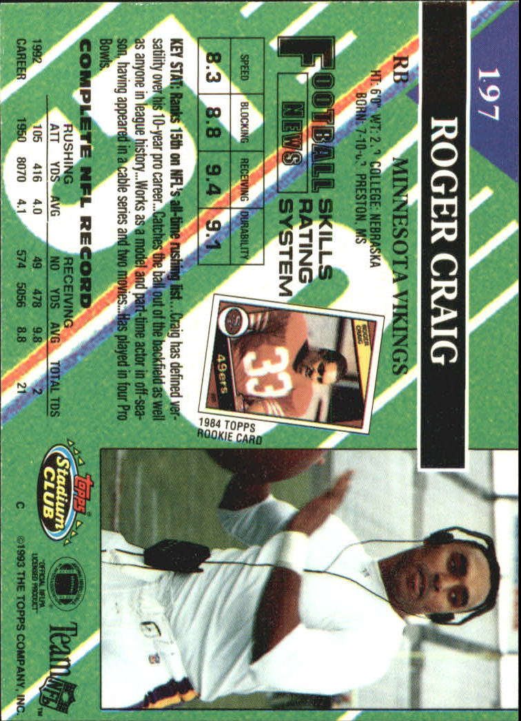A2126- 1993 Stadium Club FB Card #s 1-250 +Rookies -You Pick- 15+ FREE US SHIP - Picture 384 of 486