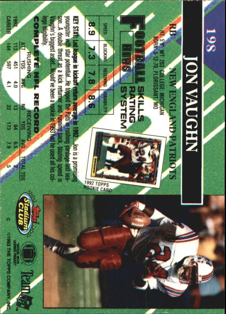 A2126- 1993 Stadium Club FB Card #s 1-250 +Rookies -You Pick- 15+ FREE US SHIP - Picture 386 of 486