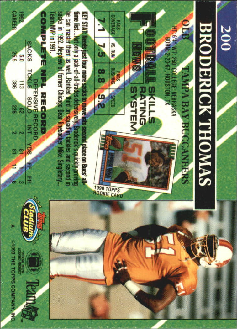 A2126- 1993 Stadium Club FB Card #s 1-250 +Rookies -You Pick- 15+ FREE US SHIP - Picture 390 of 486