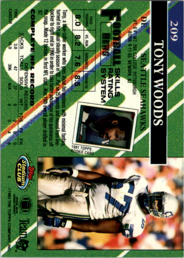 A2126- 1993 Stadium Club FB Card #s 1-250 +Rookies -You Pick- 15+ FREE US SHIP - Picture 406 of 486