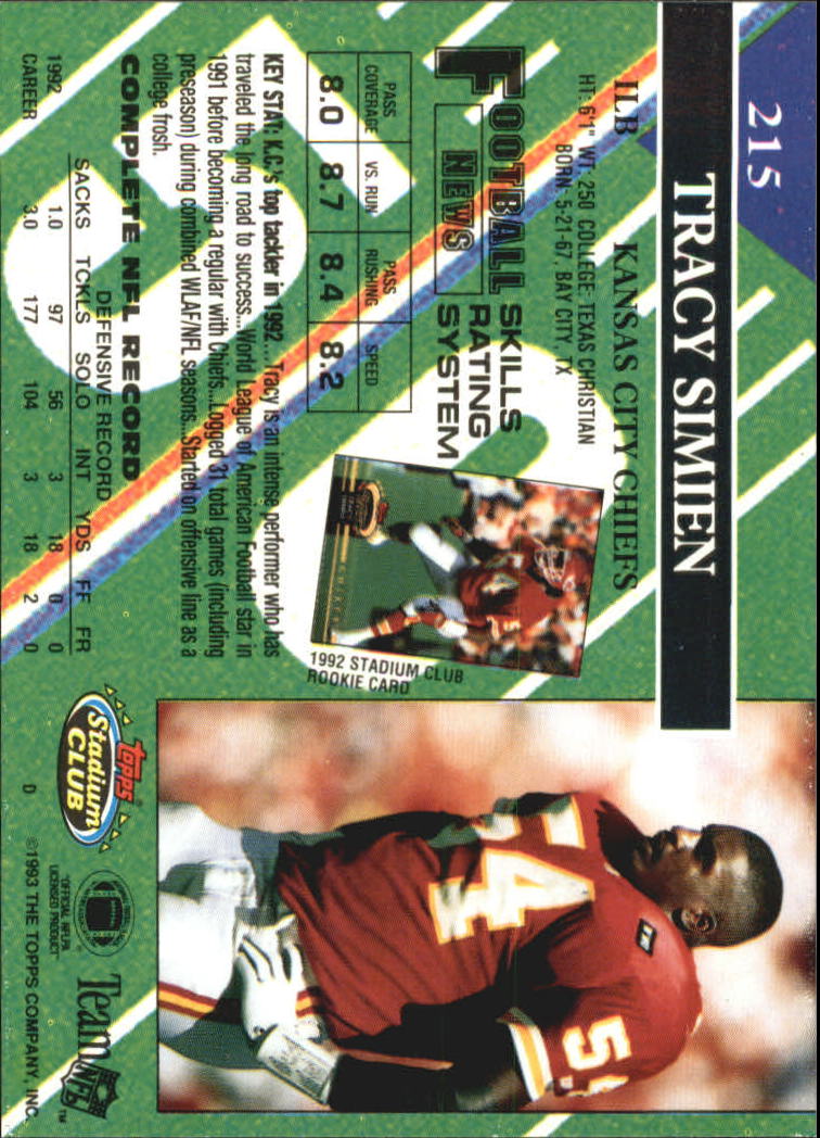A2126- 1993 Stadium Club FB Card #s 1-250 +Rookies -You Pick- 15+ FREE US SHIP - Picture 418 of 486