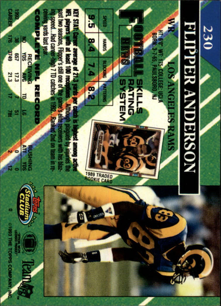 A2126- 1993 Stadium Club FB Card #s 1-250 +Rookies -You Pick- 15+ FREE US SHIP - Picture 448 of 486