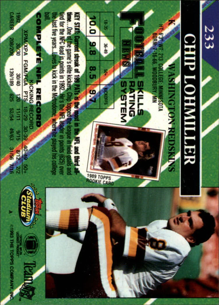 A2126- 1993 Stadium Club FB Card #s 1-250 +Rookies -You Pick- 15+ FREE US SHIP - Picture 454 of 486