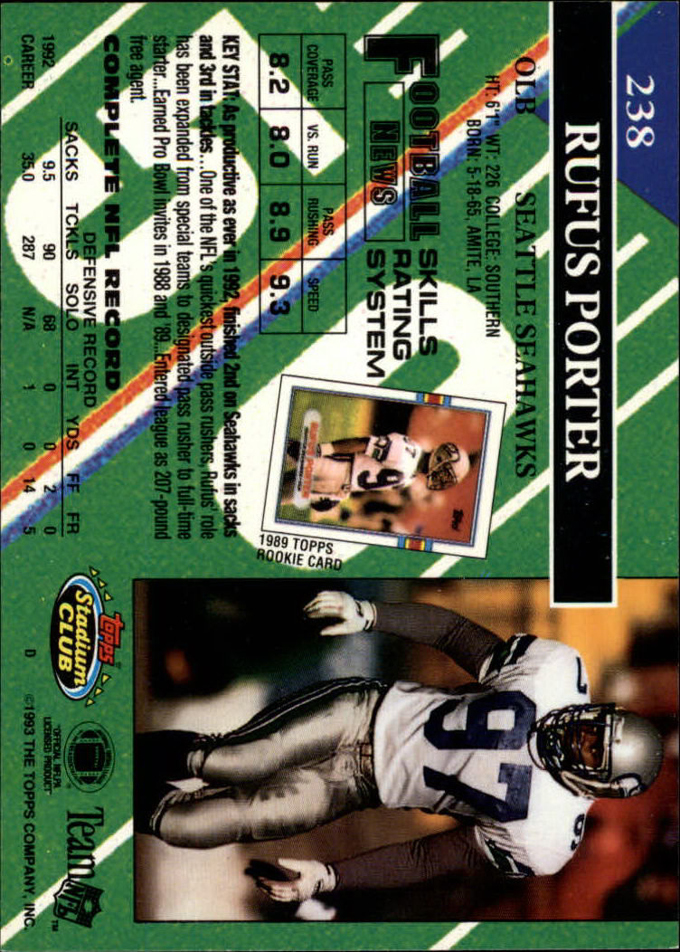 A2126- 1993 Stadium Club FB Card #s 1-250 +Rookies -You Pick- 15+ FREE US SHIP - Picture 464 of 486