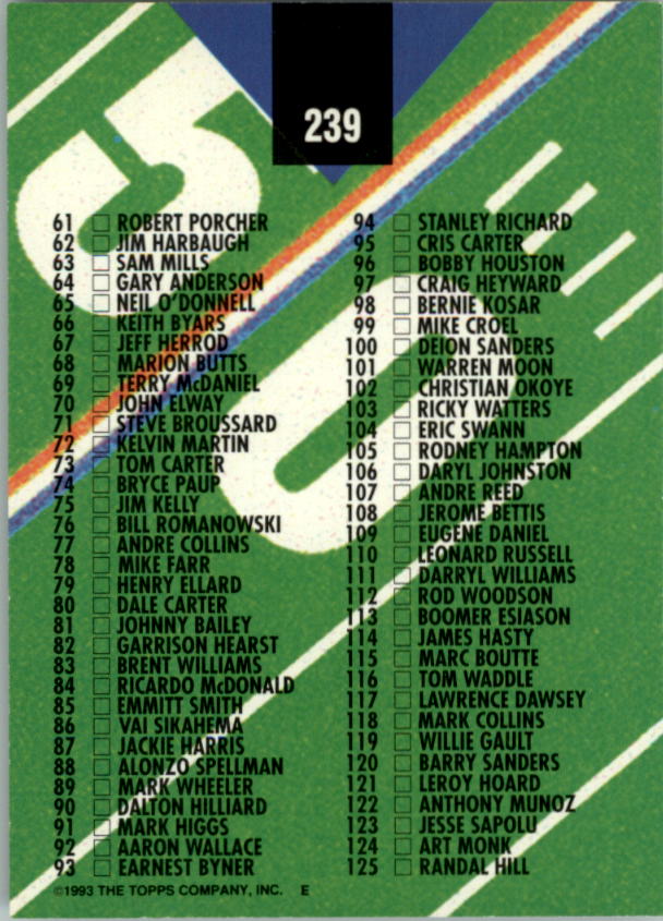A2126- 1993 Stadium Club FB Card #s 1-250 +Rookies -You Pick- 15+ FREE US SHIP - Picture 466 of 486
