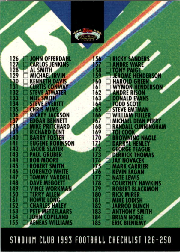 A2126- 1993 Stadium Club FB Card #s 1-250 +Rookies -You Pick- 15+ FREE US SHIP - Picture 467 of 486